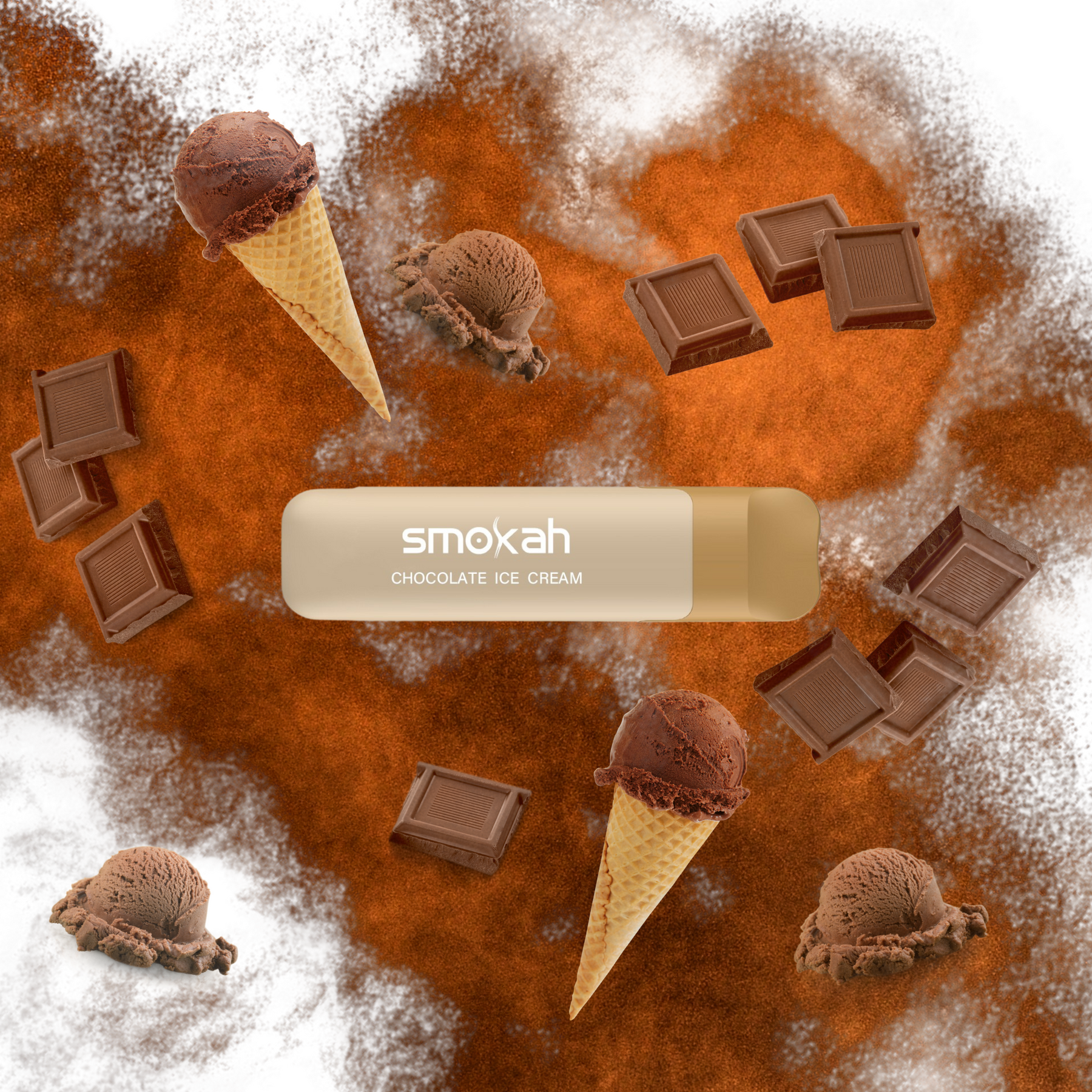 Smokah GLAMEE Chocolate Ice Cream "Schokoladeneis" 10er Packung / Display (Sparset)