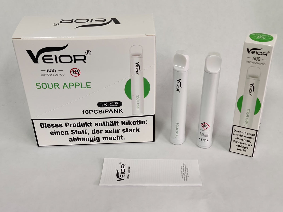 VEIOR VAPE 600 20MG - SOUR APPLE